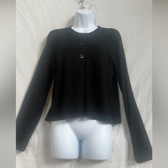 Luxe 360 black cardigan sweater - Picture 1 of 5